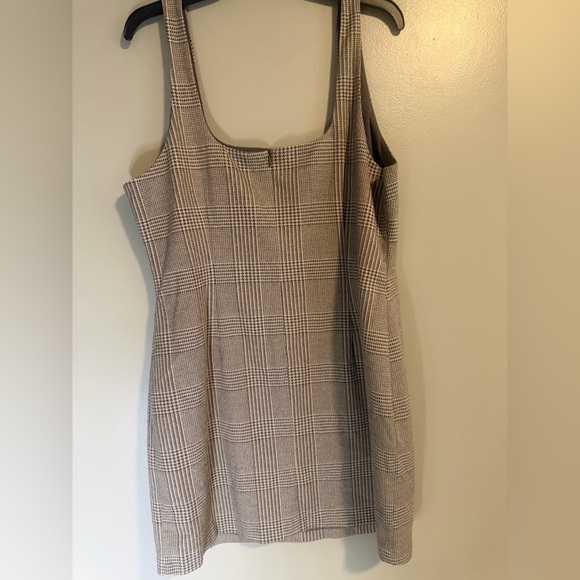 Banana Republic Gray Houndstooth Plaid Preppy Sleeveless Mini Dress Sz 16 NWT - Picture 6 of 11